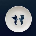11 Soheila Esfahani Variations on Willow Pattern Birds 1-25 custom ceramic decal on ceramic plates 2019 detail 3