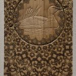Soheila Esfahani-Loon-acrylic-laser etching on collected wooden object 2025
